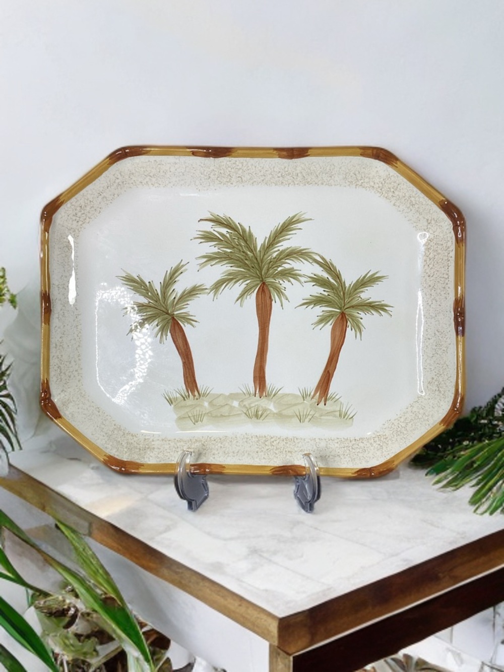 Vintage Century Large Ceramic Serving Platter 16x12.5”